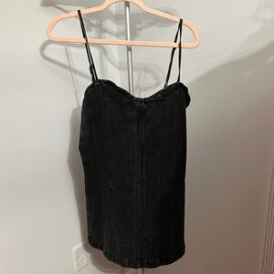 NWT Darker Wavs Washed Black Denim Mini Dress